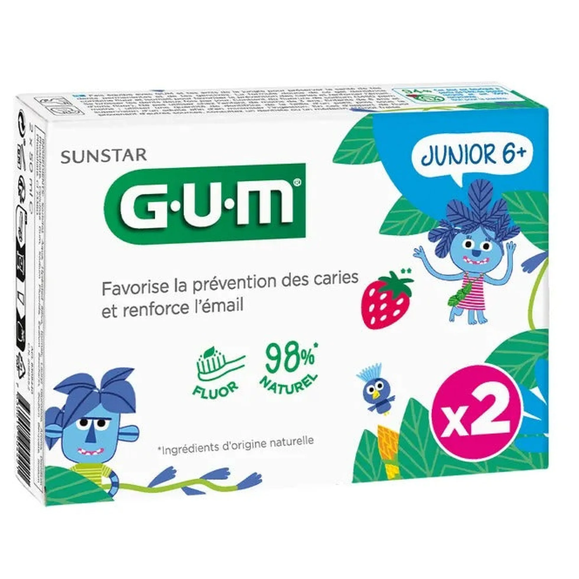 Junior duo pack gel dentífrico Gum 2x50ml