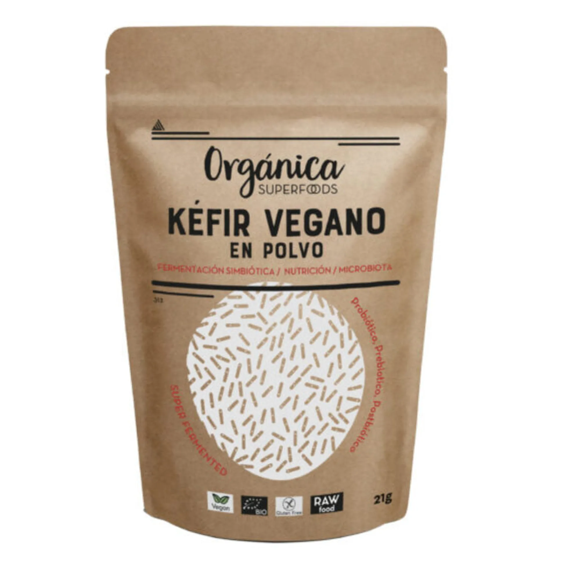 Kefir Vegano Bio En Polvo -con Prebióticos, Probióticos, Postbióticos- 21g - Orgánica Superfoods