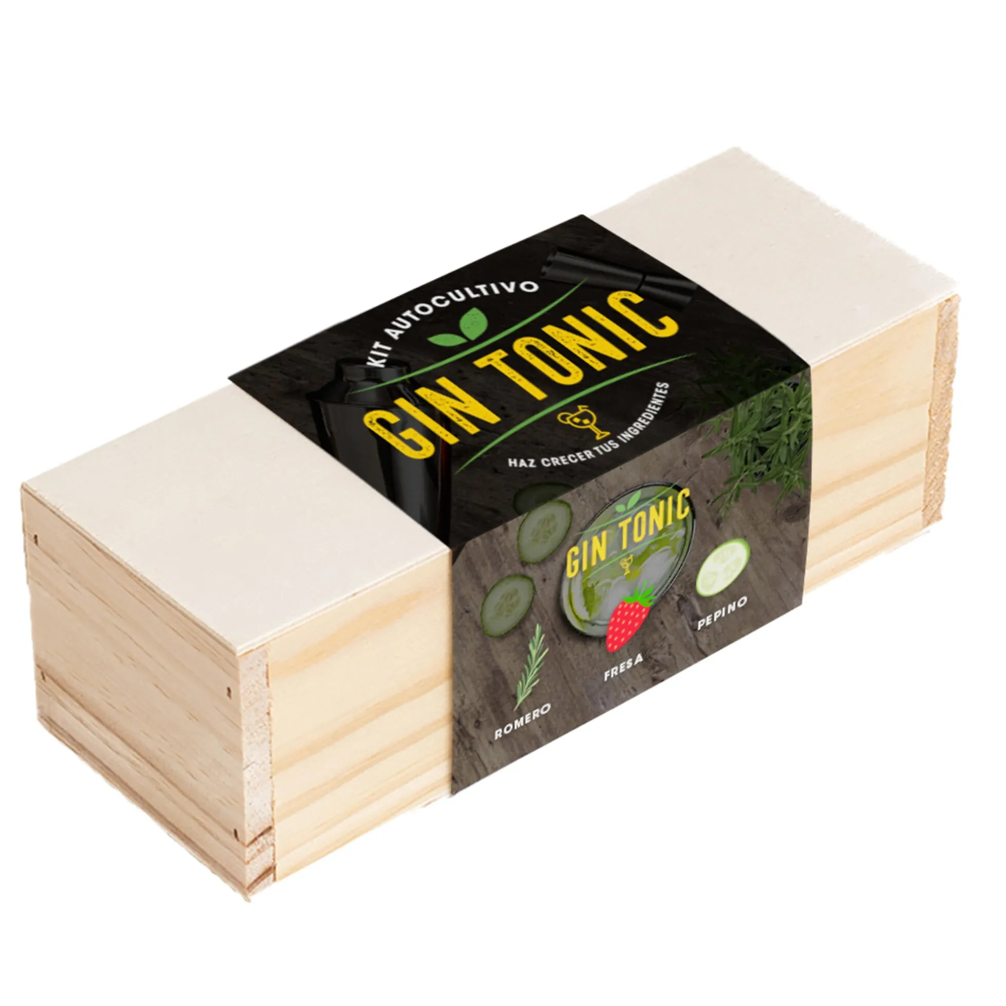 Kit Autocultivo Gin Tonic Romero, Fresa y Pepino | Regalo Original para Amantes de C贸cteles - Resetea