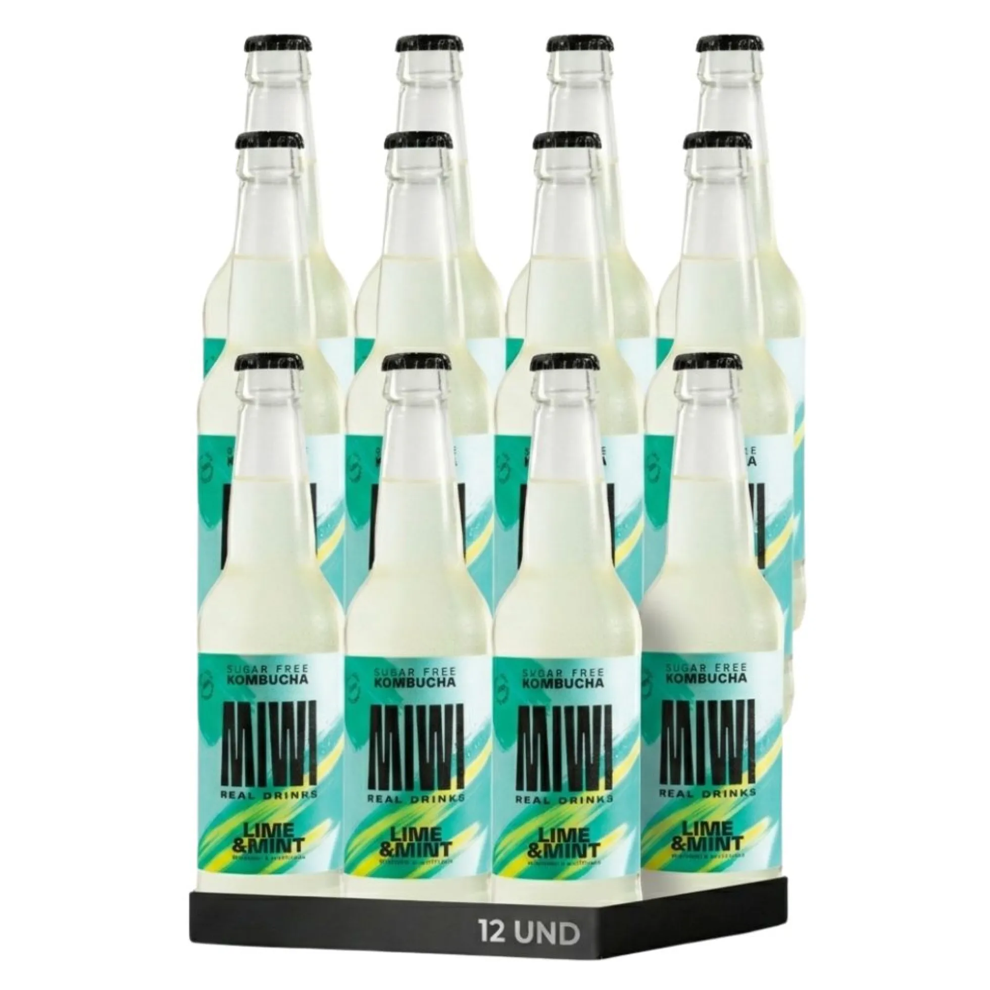 Kombucha Lime & Mint 0% Azucar Miwi 12 Botellas 33cl