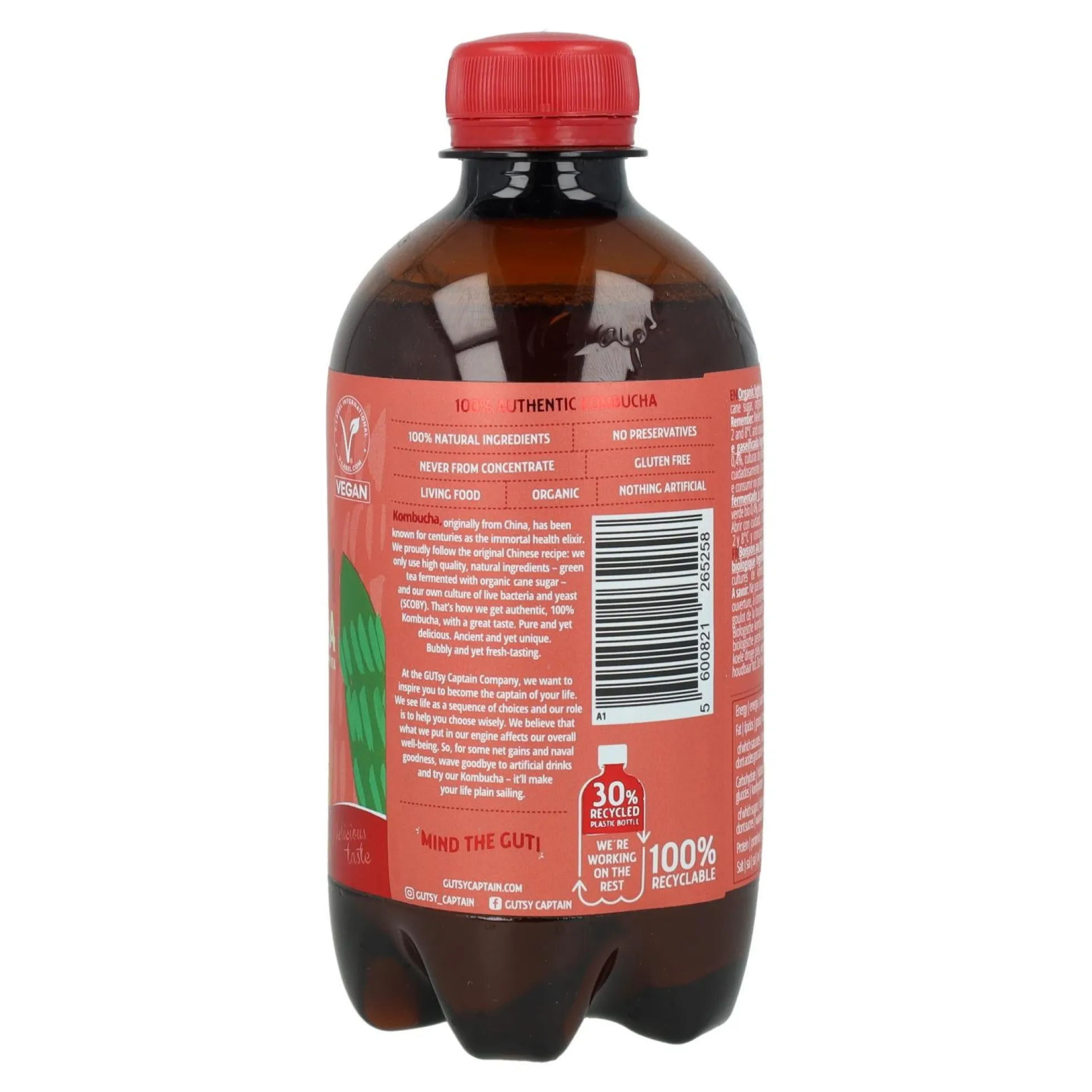Kombucha Melocotón BIO Captain Kombucha 400ml