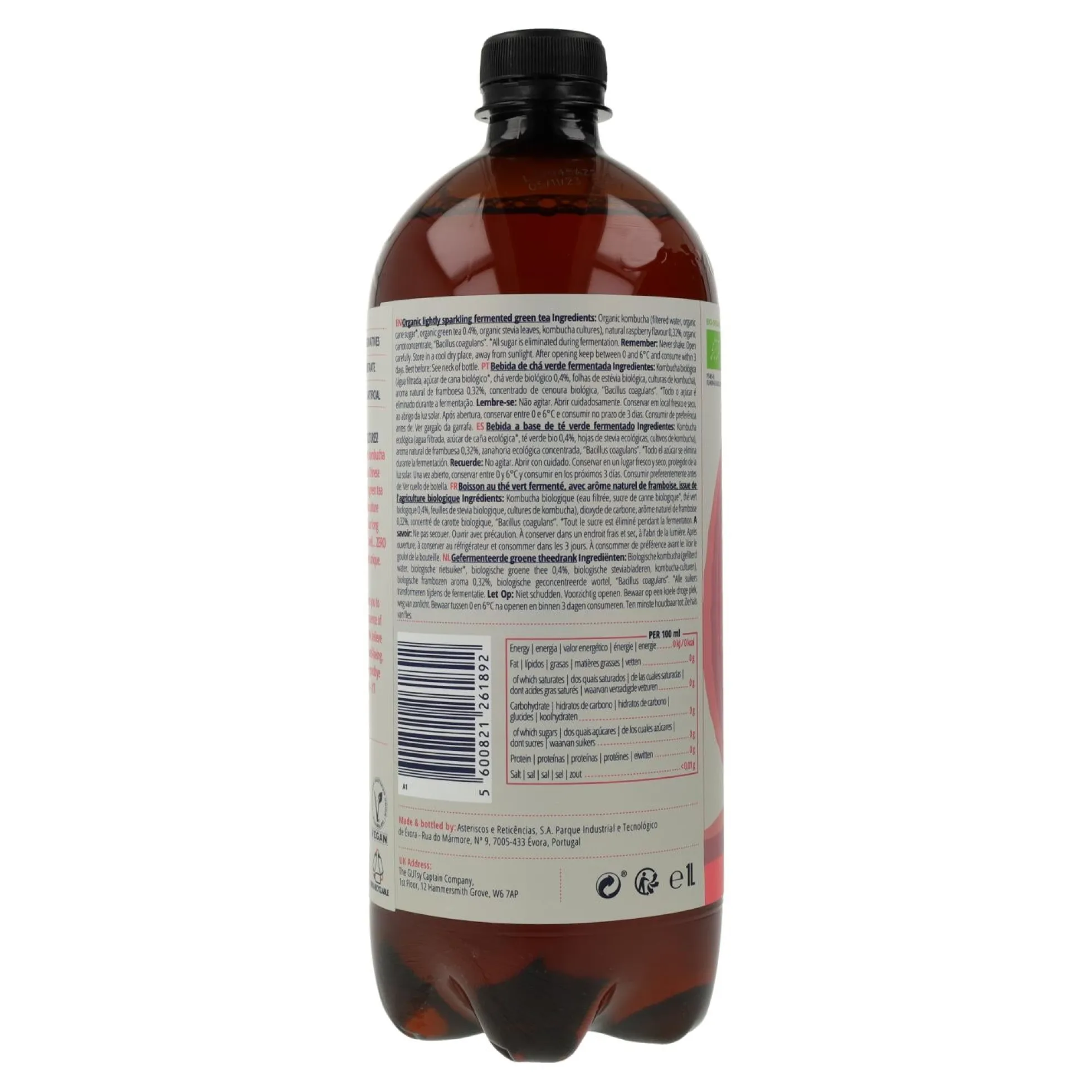 Kombucha Zero Frambuesa Bio 1 L