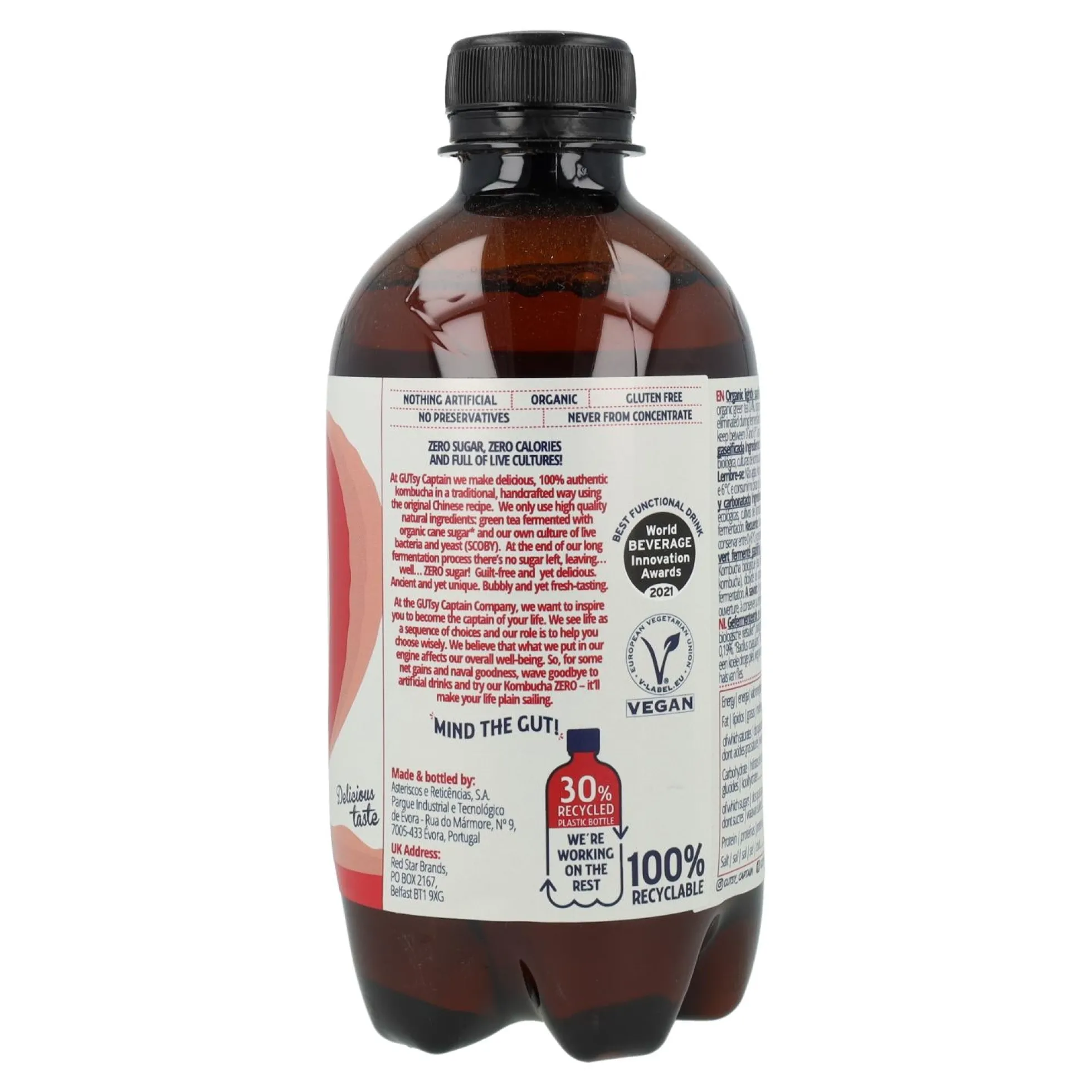 Kombucha Zero Pomegranate BIO Captain Kombucha 400 ml