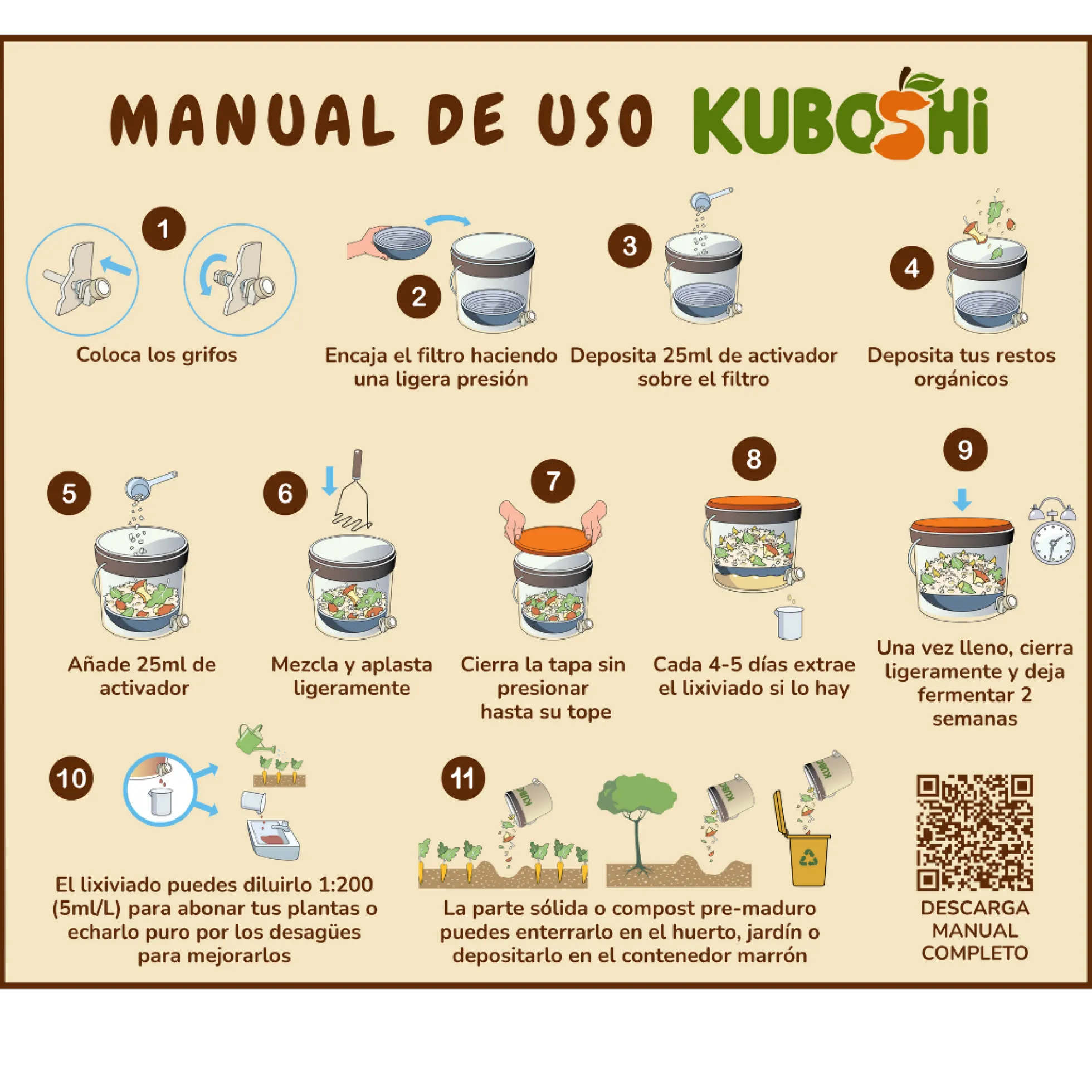 Kuboshi Extra: Pack De Compostaje Bokashi