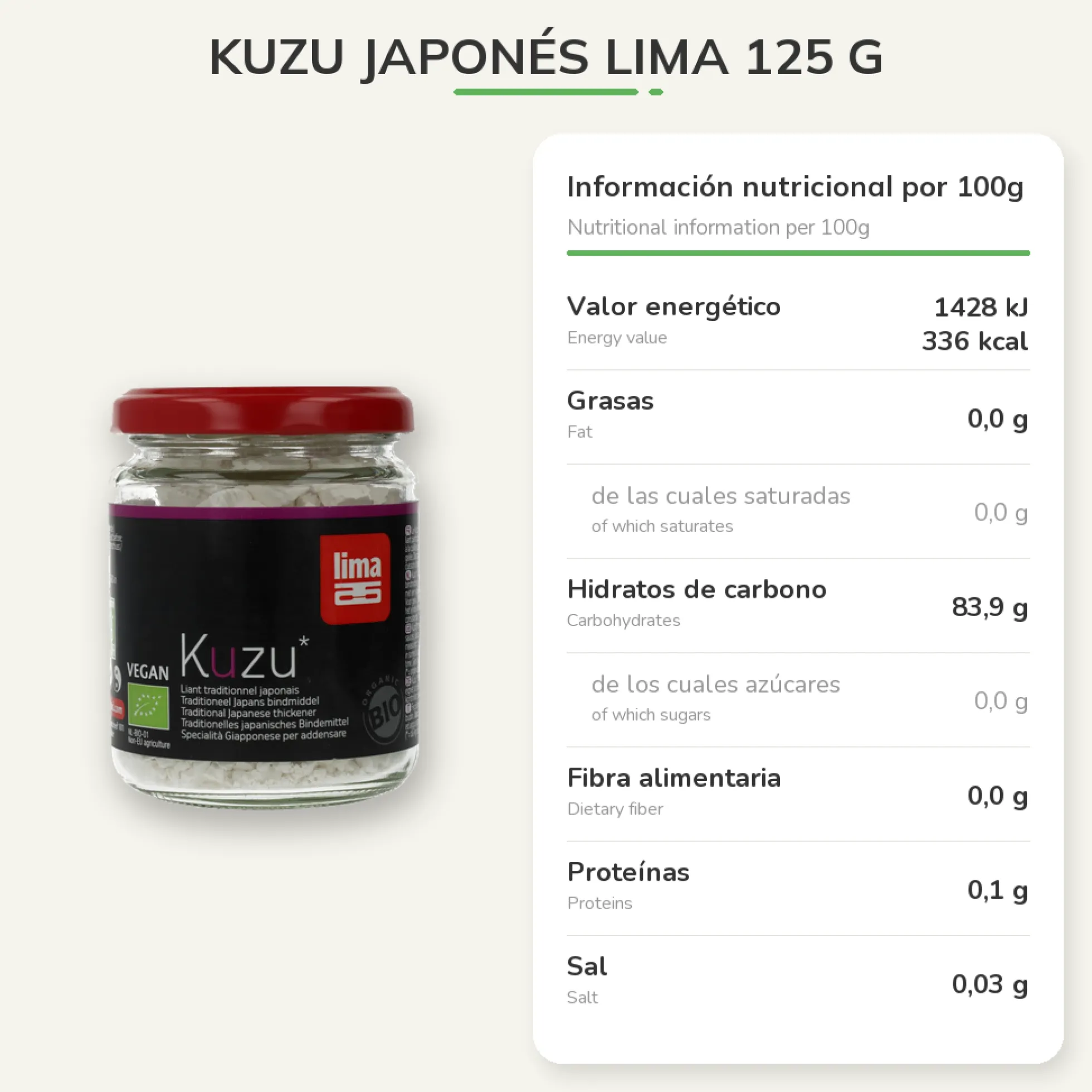 Kuzu japonés Lima 125 g