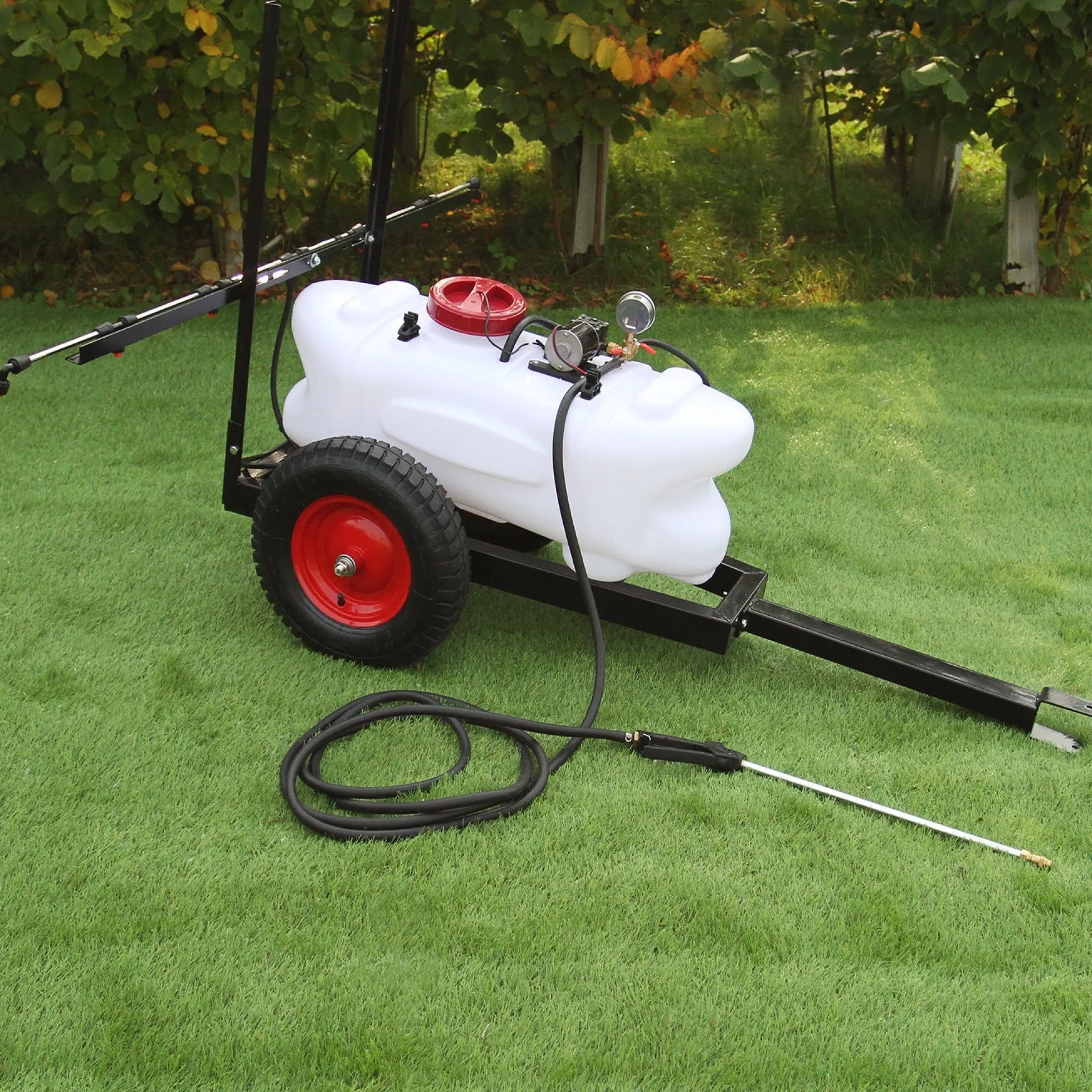60l Atv Pulverizador Remolque Eléctrico 12v Tanque Lanza Manual 6 Boquillas Agrícola