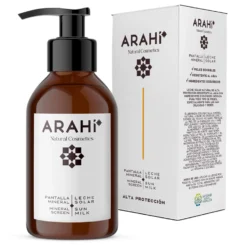Leche Solar Mineral Alta Protección Cara Y Cuerpo, Resistente Al Agua 100 Ml. Arahí Natural Cosmetics