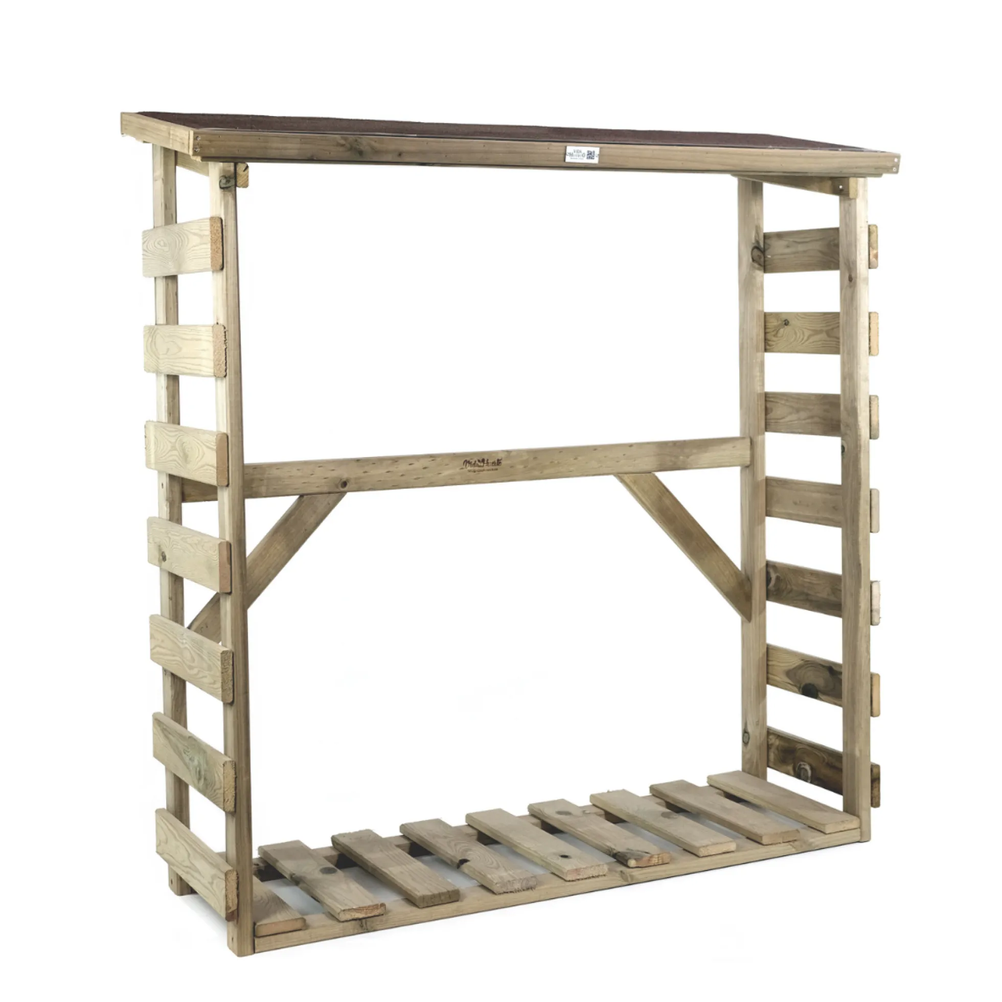 Leñero De Madera Aro Con Tela Asfáltica Vidahuerto 100x50x150 Cm