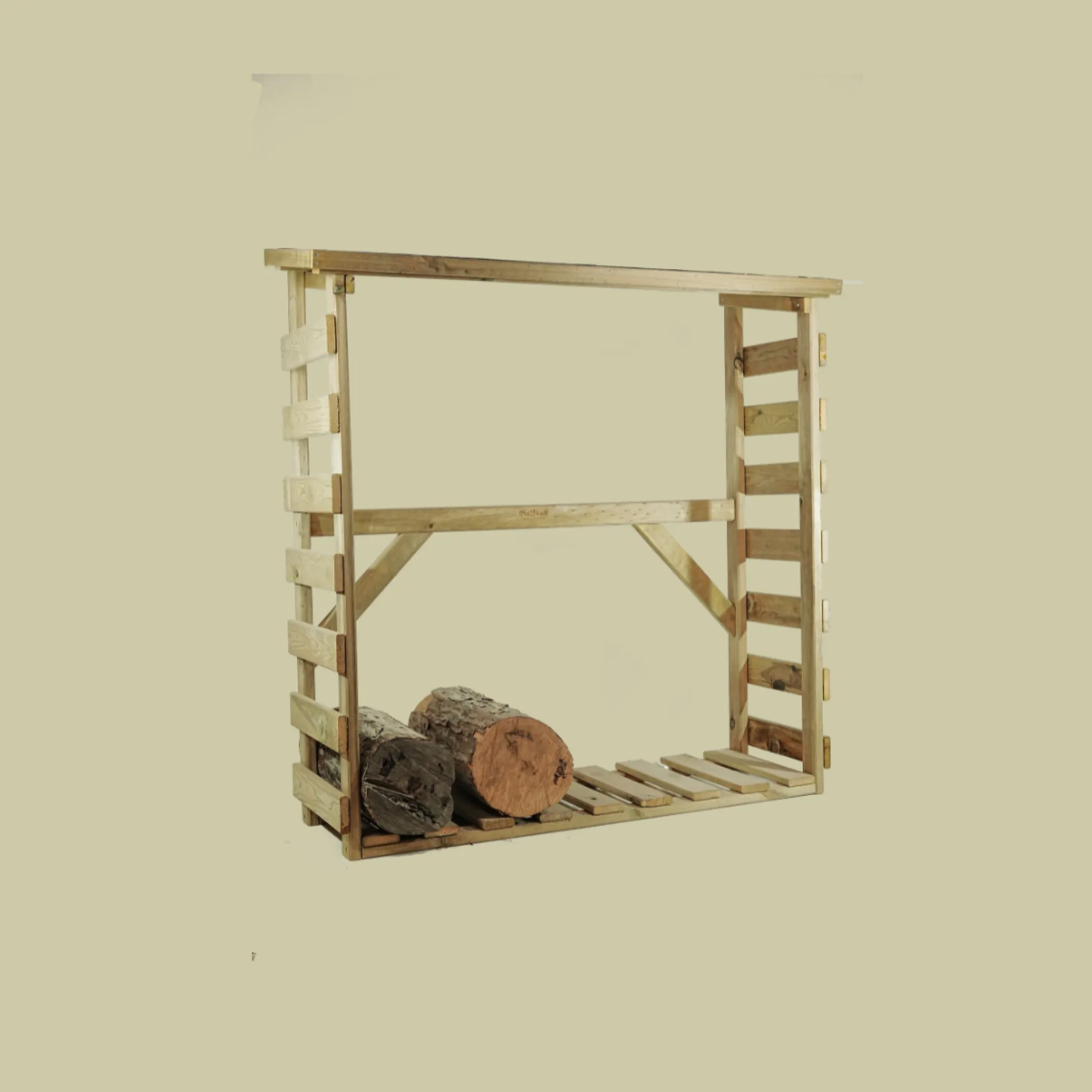 Leñero De Madera Aro Con Tela Asfáltica Vidahuerto 100x50x150 Cm