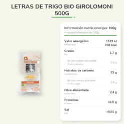 Letras de trigo bio Girolomoni 500g