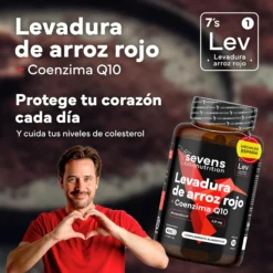 Levadura de Arroz Rojo con Monacolina K y CoQ10 Sevens Nutrition 400 cápsulas