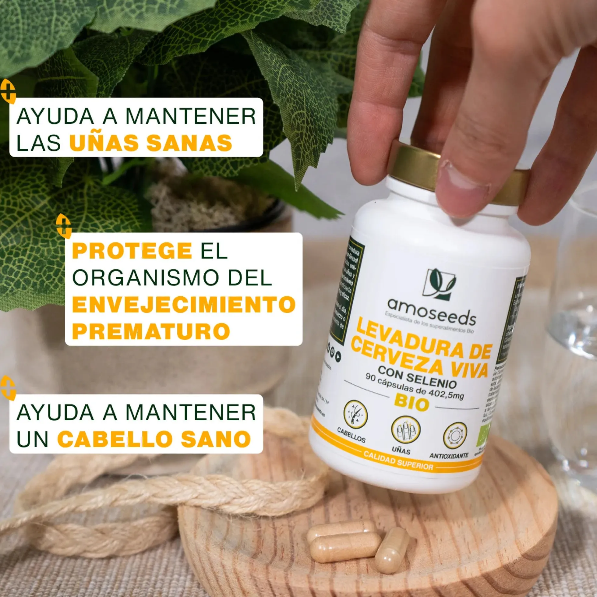 Levadura De Cerveza Viva Bio, Con Selenio | 90 Cápsulas