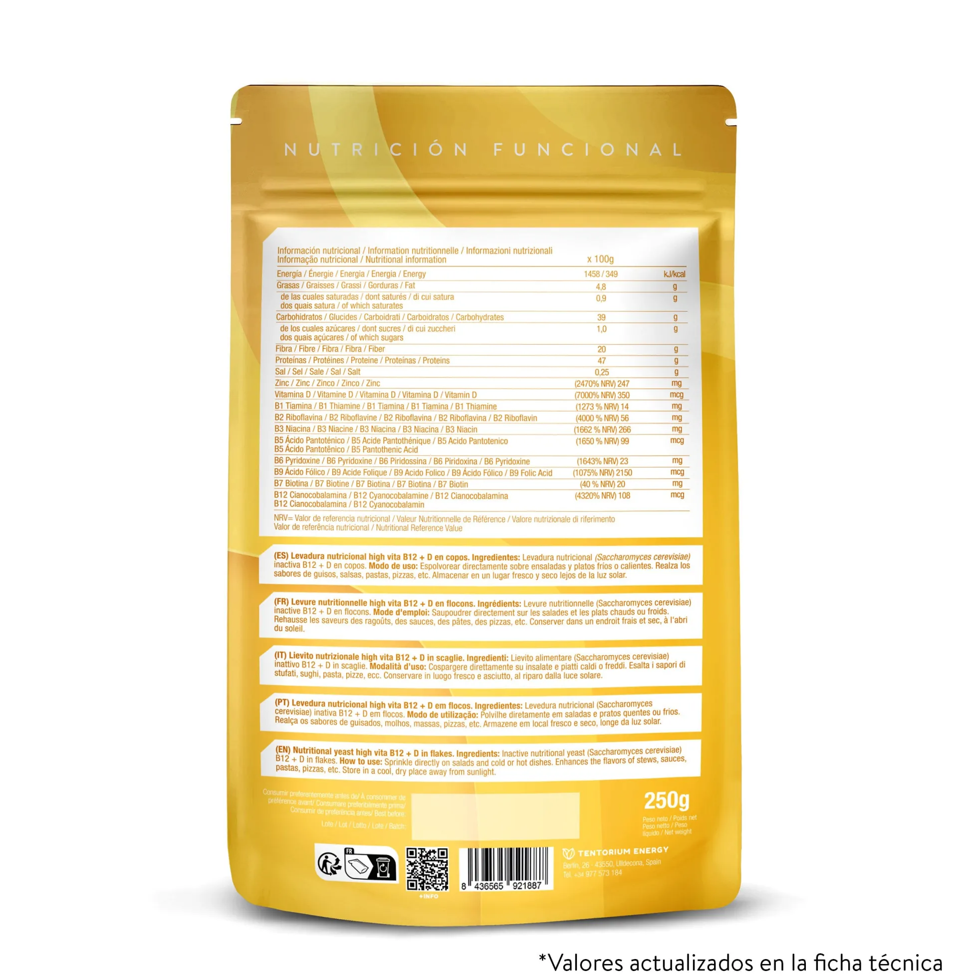 Levadura nutricional high vitamina D Energy Feelings 250 g
