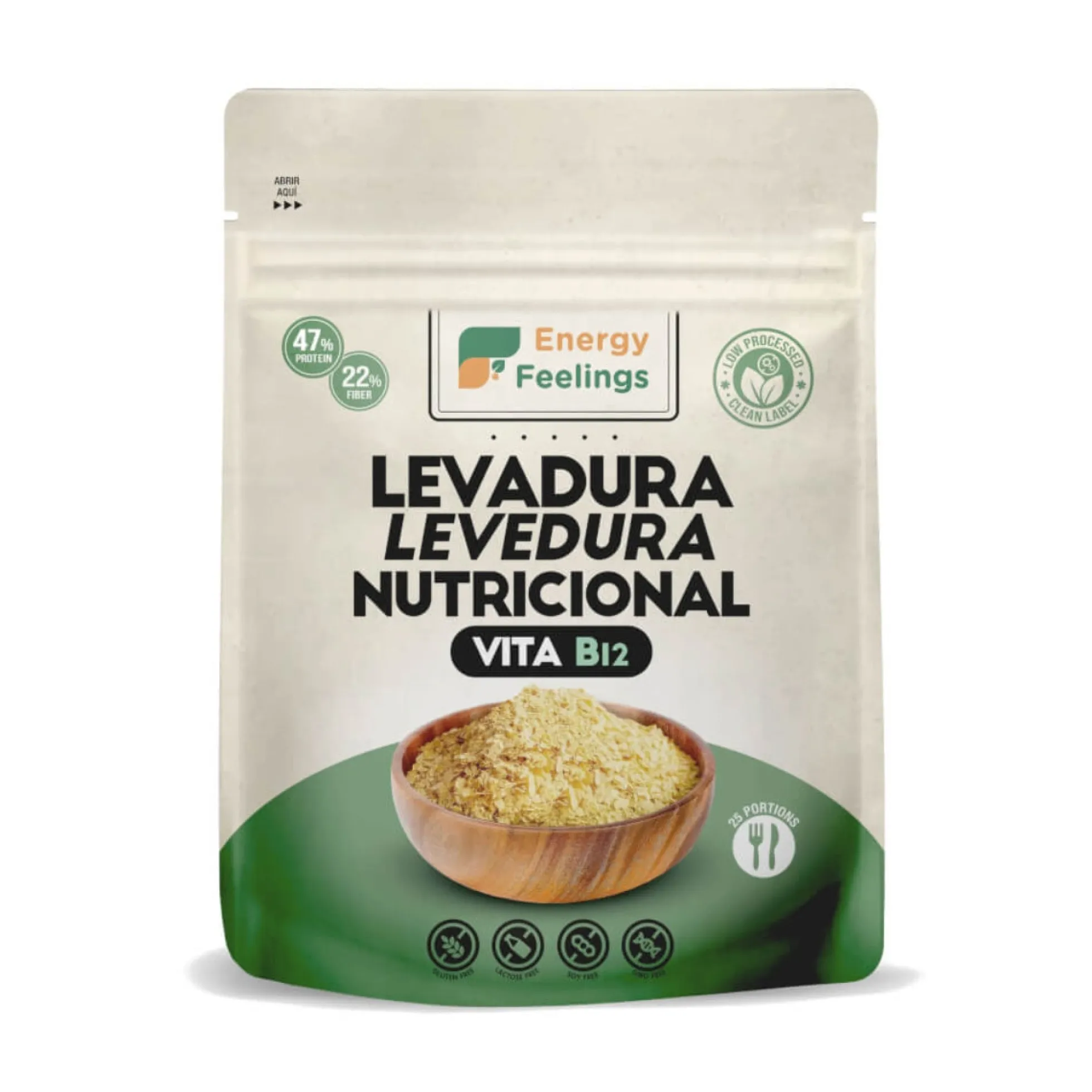 Levadura Nutricional VitaB12, Energy Feelings, Copos 130 g