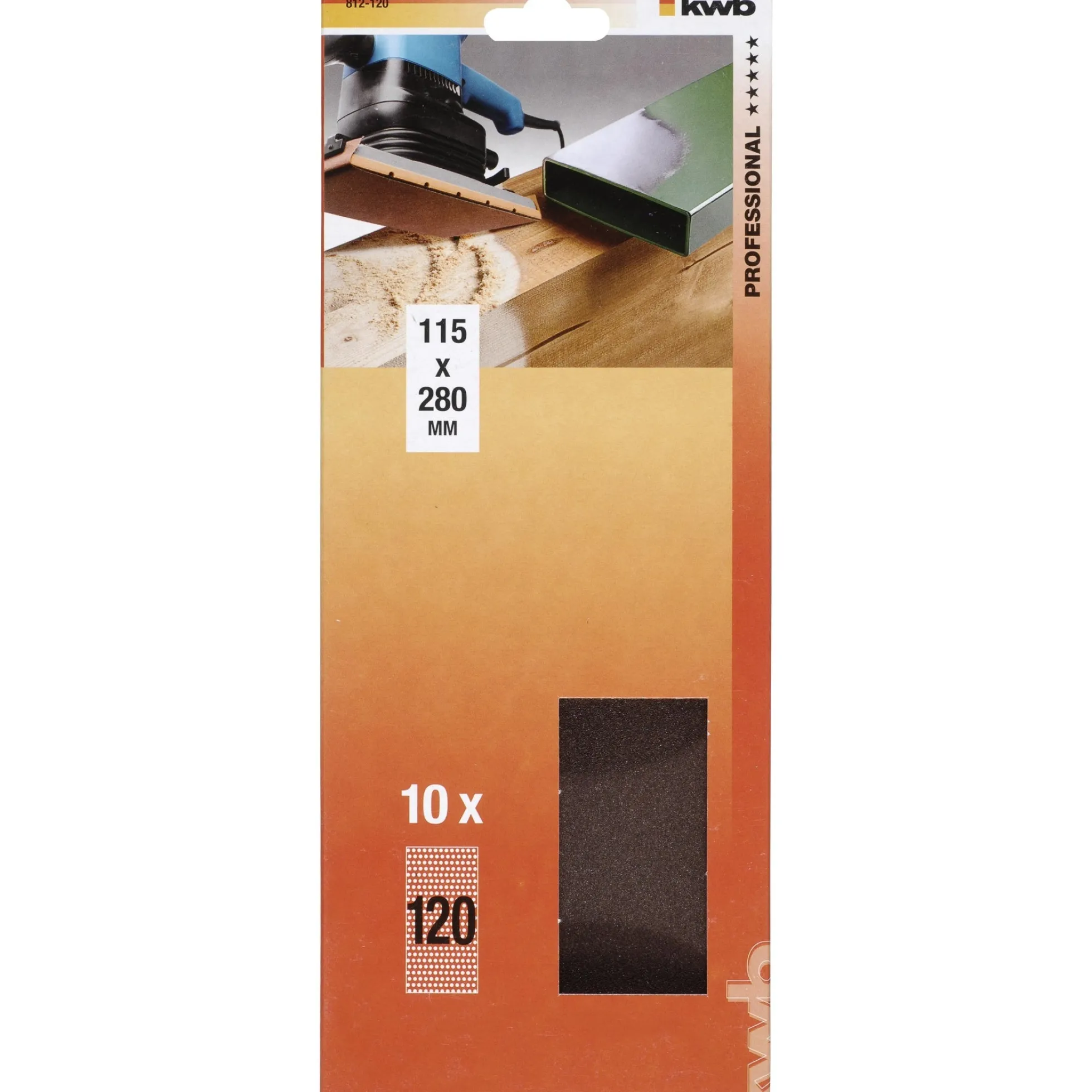 10 lijas para lijadora orbital 115 x 280 mm KWB GR 120