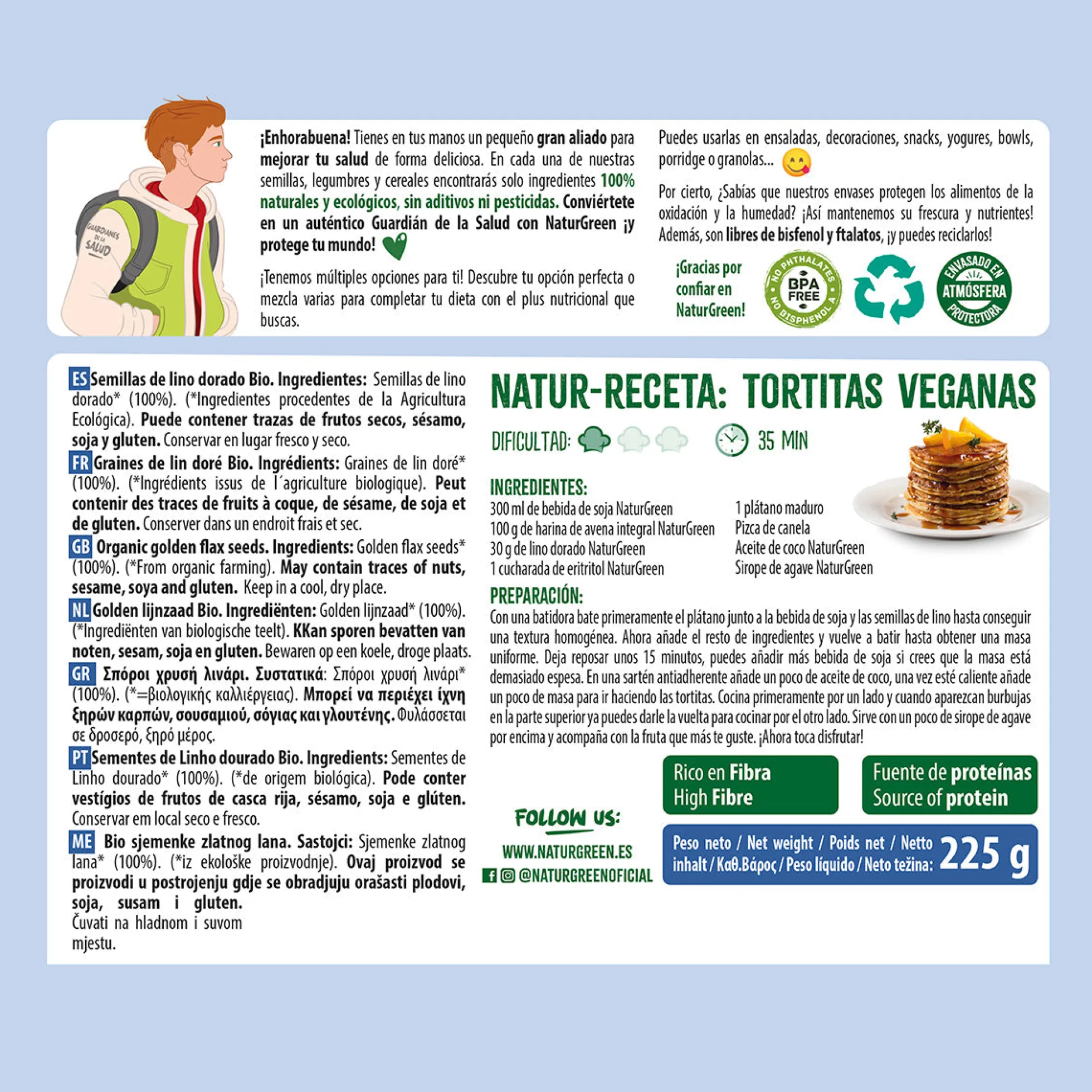 Lino Dorado Bio Naturgreen 250 g