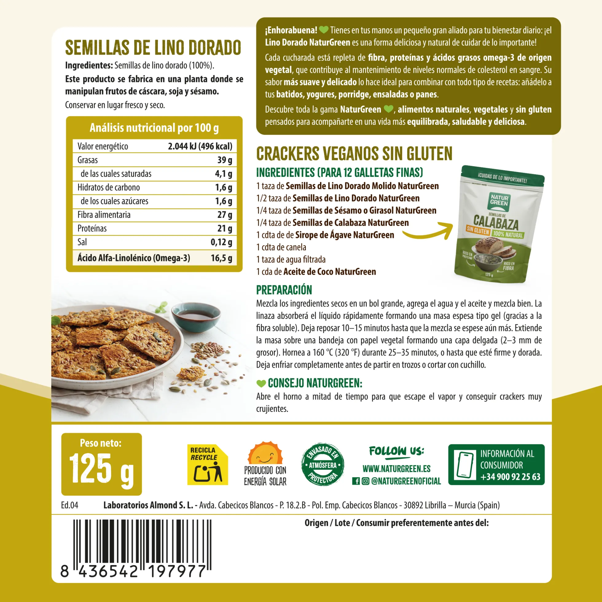 Lino dorado NaturGreen 125 g