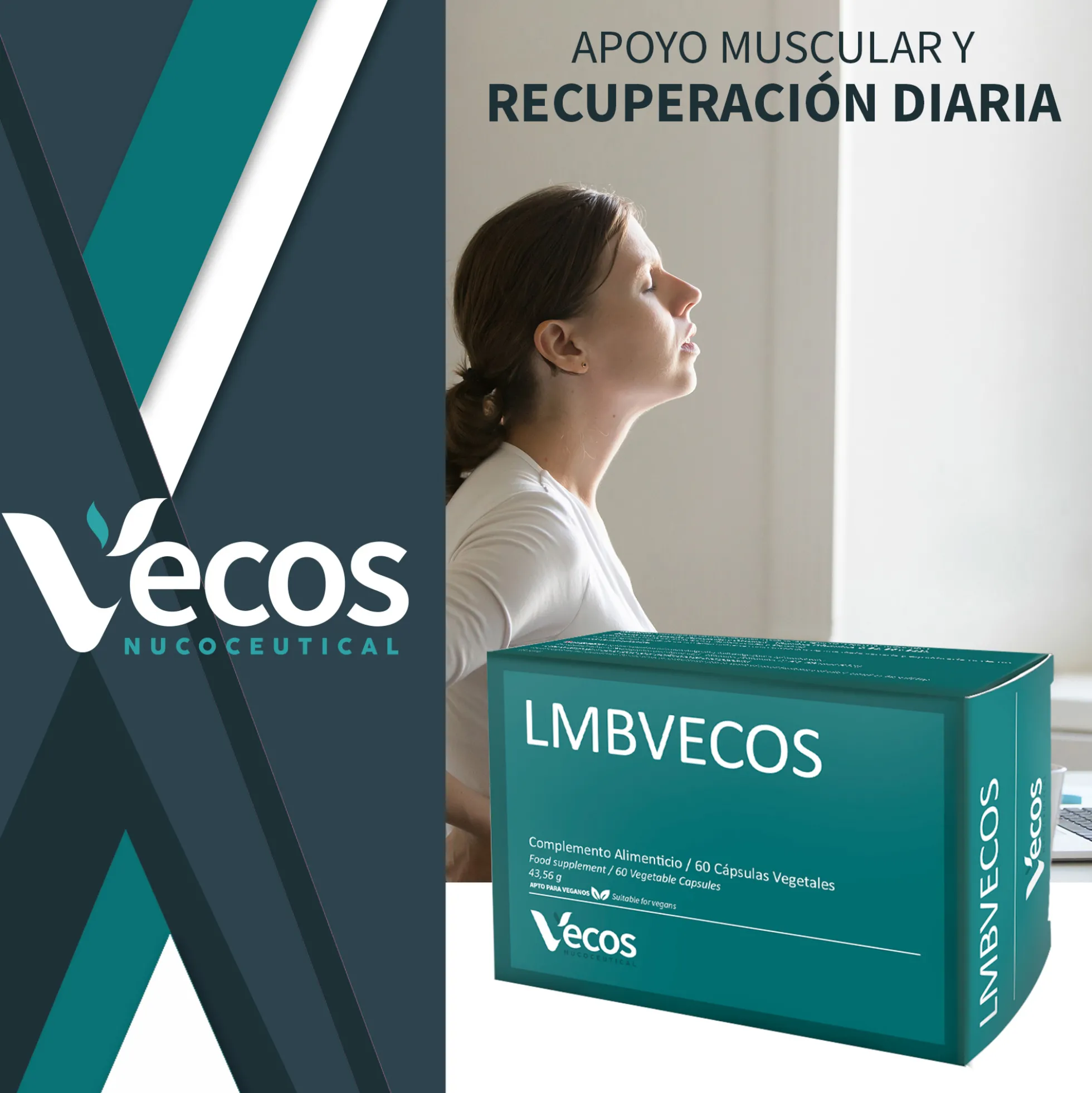 Lmb Vecos 60 Cápsulas | Dolor Lumbar Y Molestias Nerviosas | Con Ácido R-lipoico, Harpagofito Y Cúrcuma