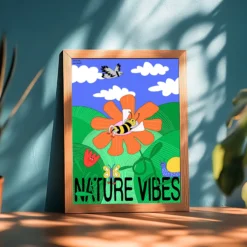 Lámina Decorativa A4 – Ilustración de Juani Bengali - Nature Vibes