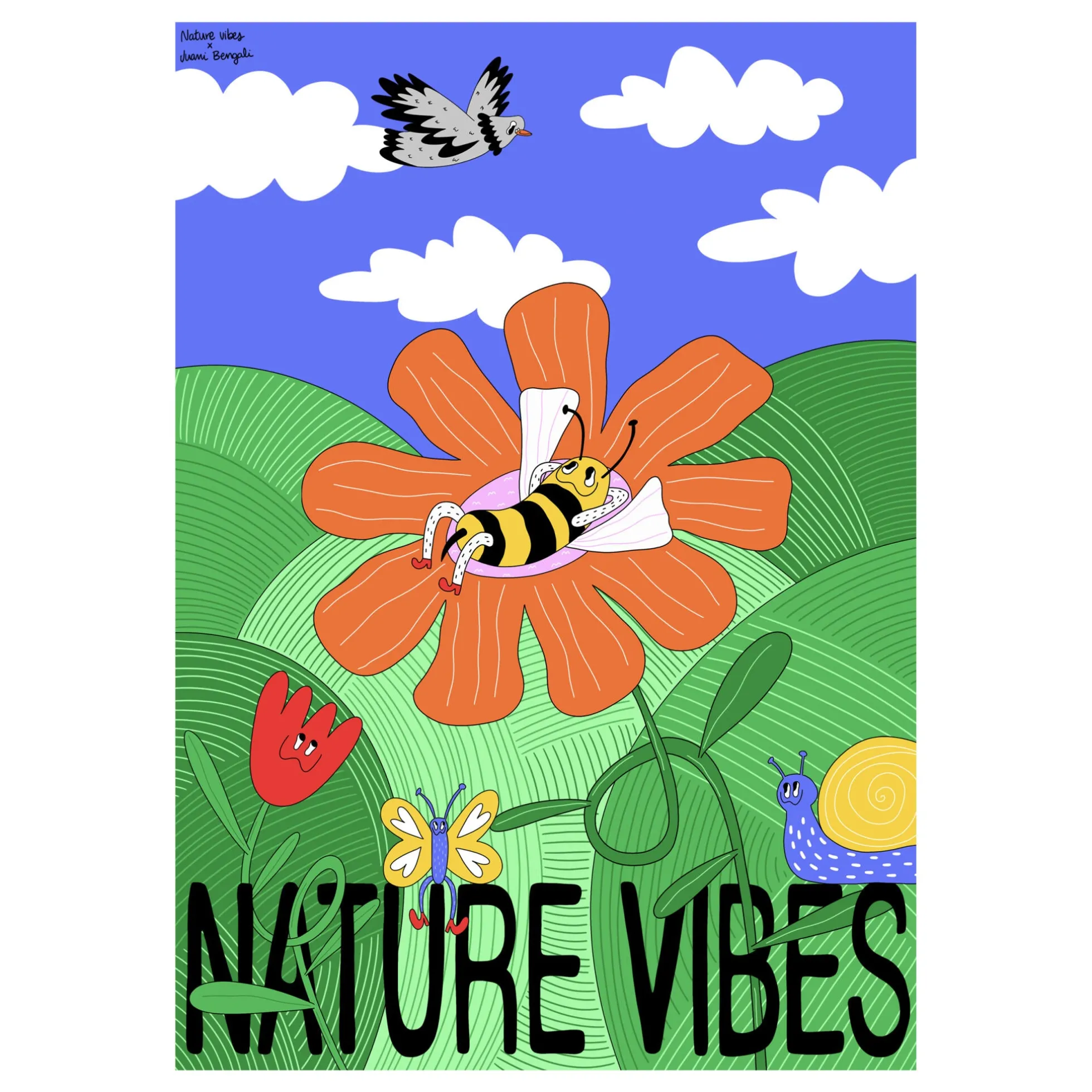 Lámina Decorativa 30x40 cm – Ilustración de Juani Bengali - Nature Vibes