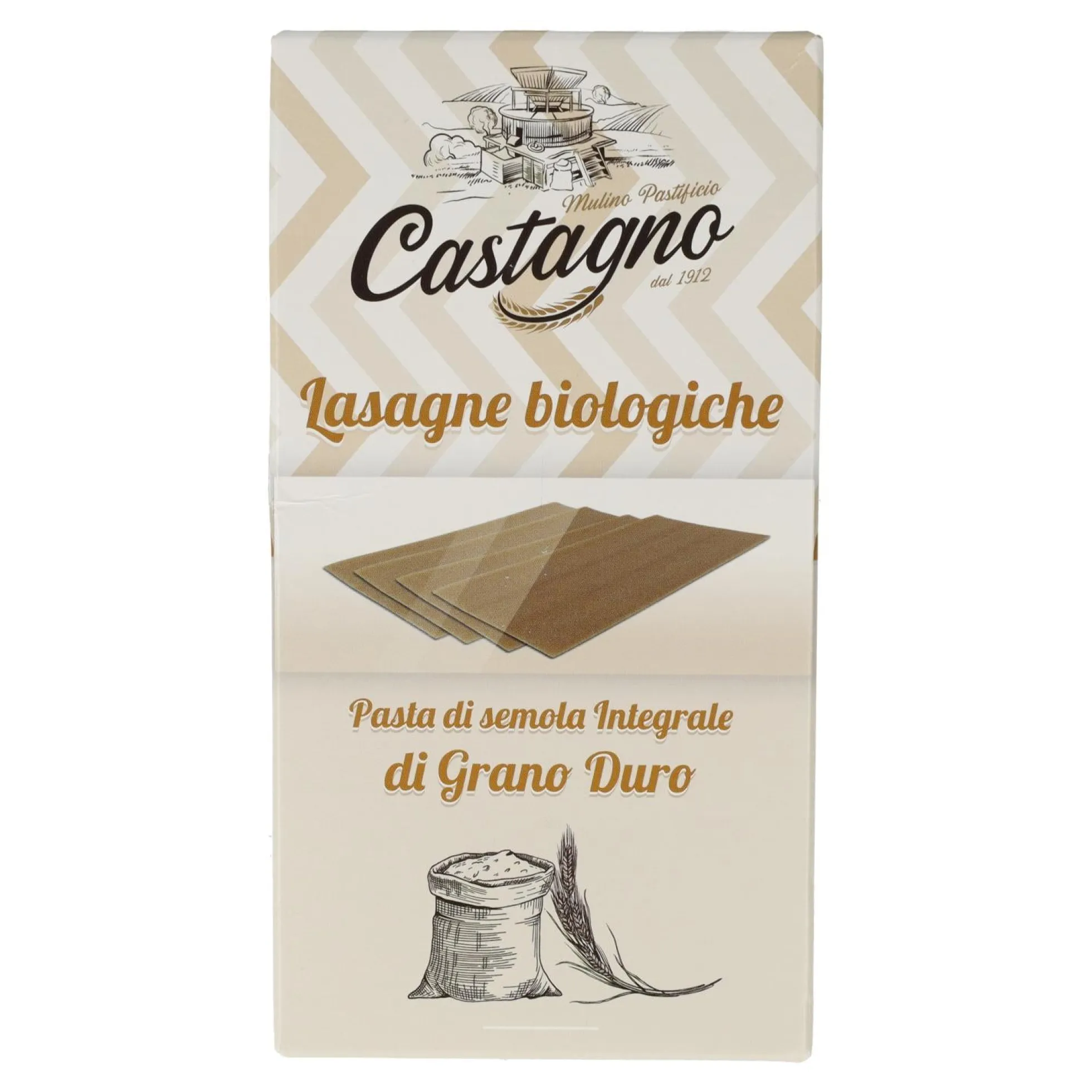 Láminas para Lasaña de Trigo Integral ECO Castagno 500g