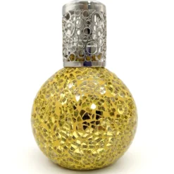 Lámpara Catalítica Mosaico Dorado + Aroma Cotton Clean 200 Ml - Elimina Malos Olores, Impurezas Y Perfuma