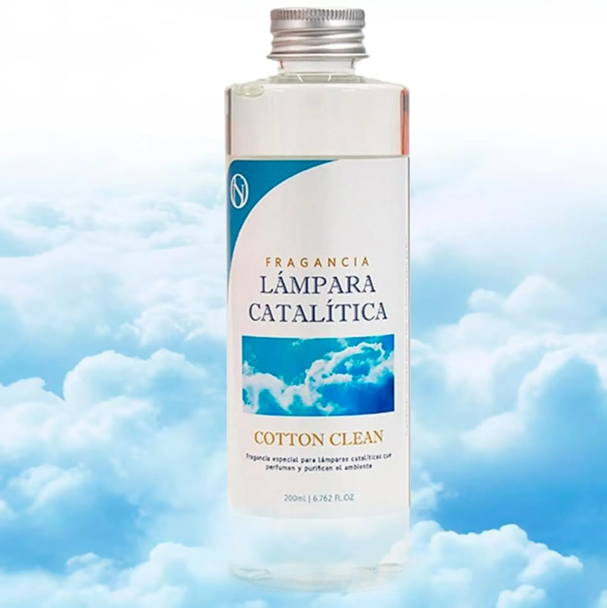 Lámpara Catalítica Mosaico Dorado + Aroma Cotton Clean 200 Ml - Elimina Malos Olores, Impurezas Y Perfuma