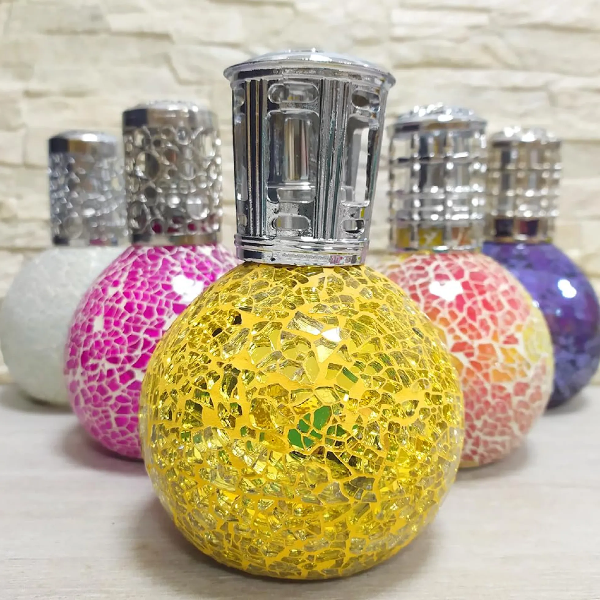 Lámpara Catalítica Mosaico Dorado + Aroma Cotton Clean 200 Ml - Elimina Malos Olores, Impurezas Y Perfuma