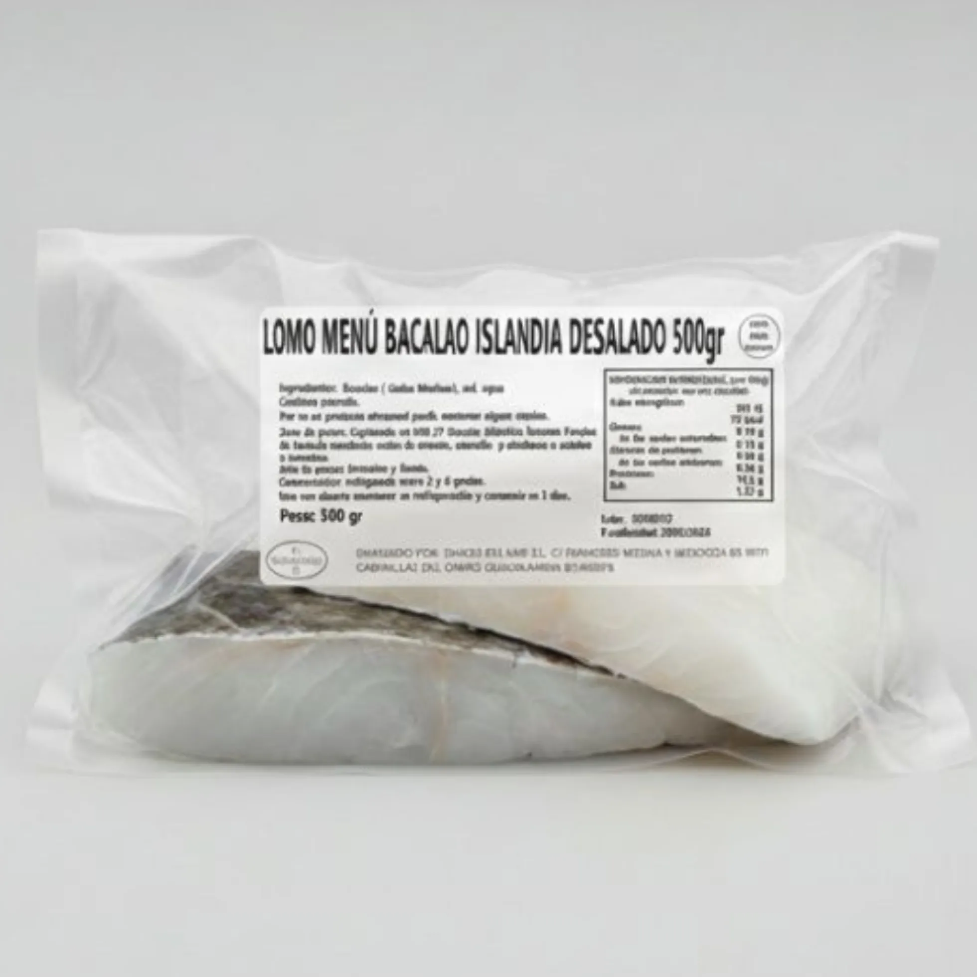 Lomo Menú De Bacalao Desalado De Islandia – Calidad Profesional