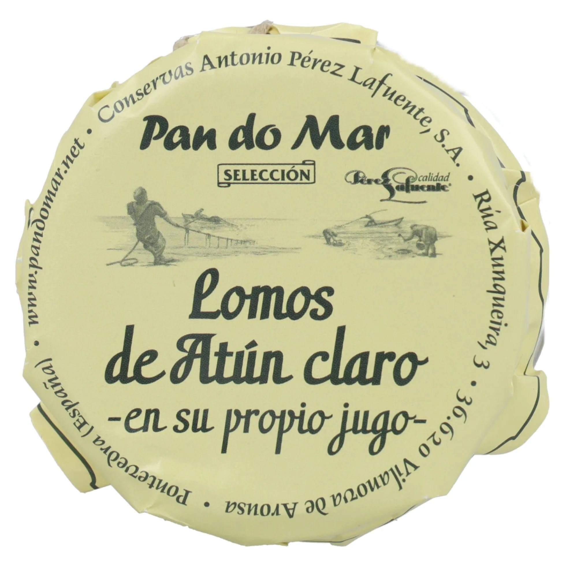 Lomos de Atún Claro en su propio jugo en Vidrio Pan do Mar 220g