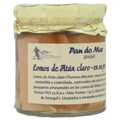 Lomos de Atún Claro en su propio jugo en Vidrio Pan do Mar 220g