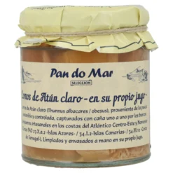 Lomos de Atún Claro en su propio jugo en Vidrio Pan do Mar 220g