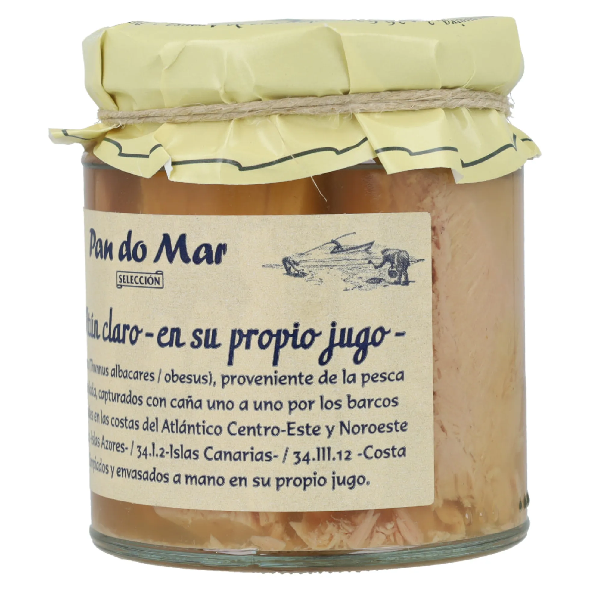 Lomos de Atún Claro en su propio jugo en Vidrio Pan do Mar 220g