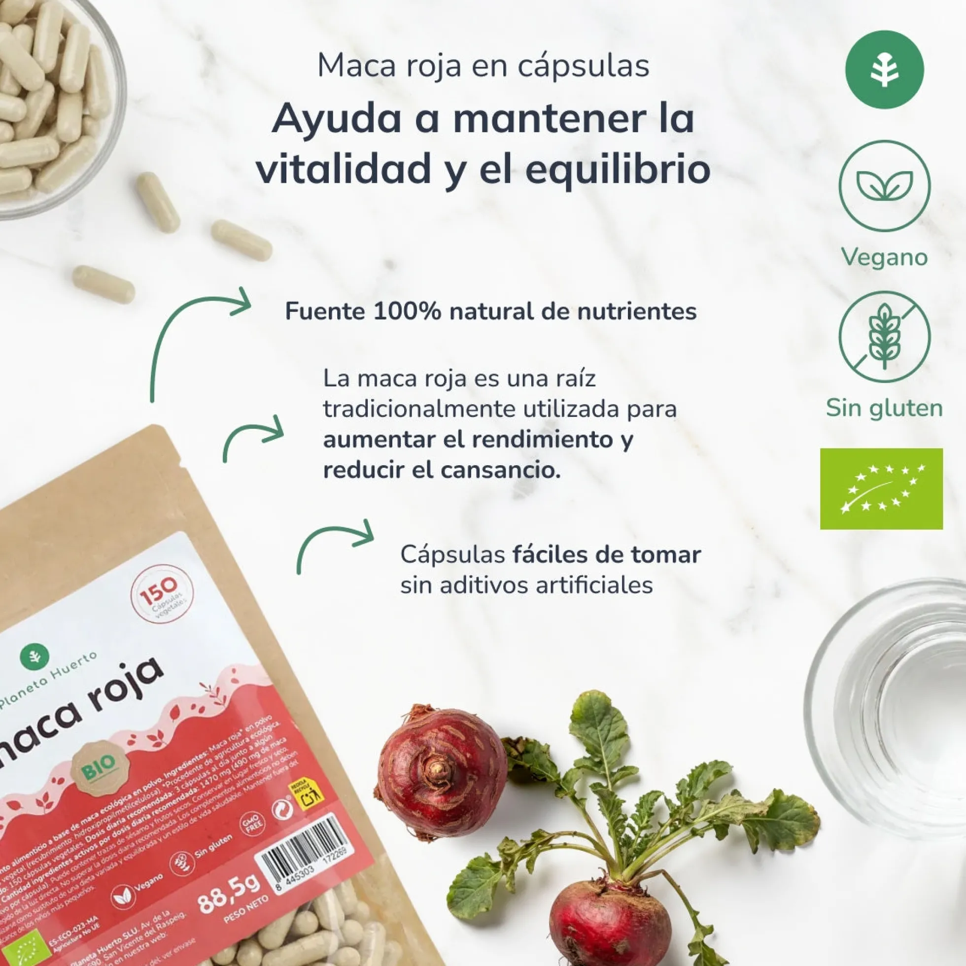Maca Roja BIO Planeta Huerto 150 cápsulas