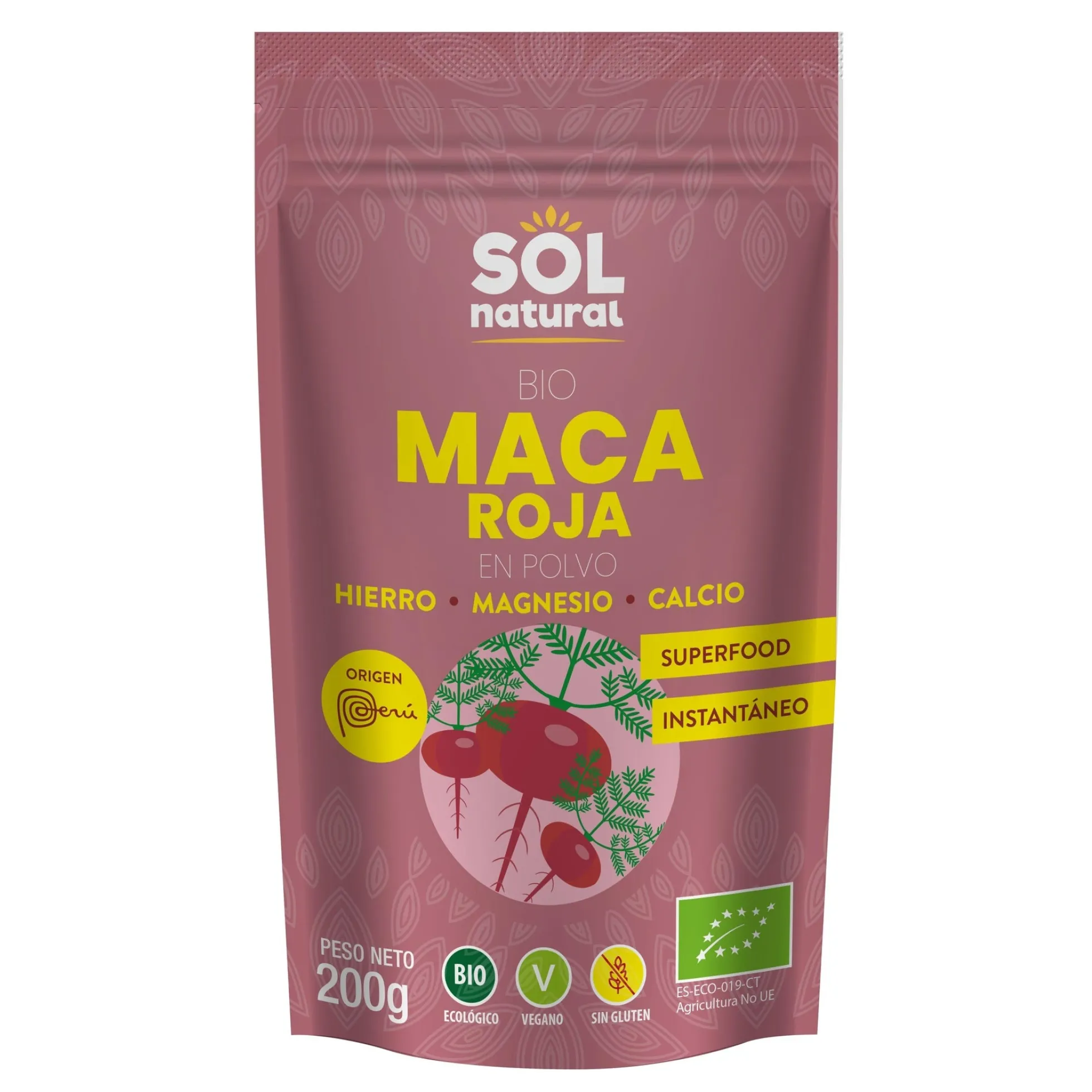 Maca roja en polvo bio Sol Natural 200 g