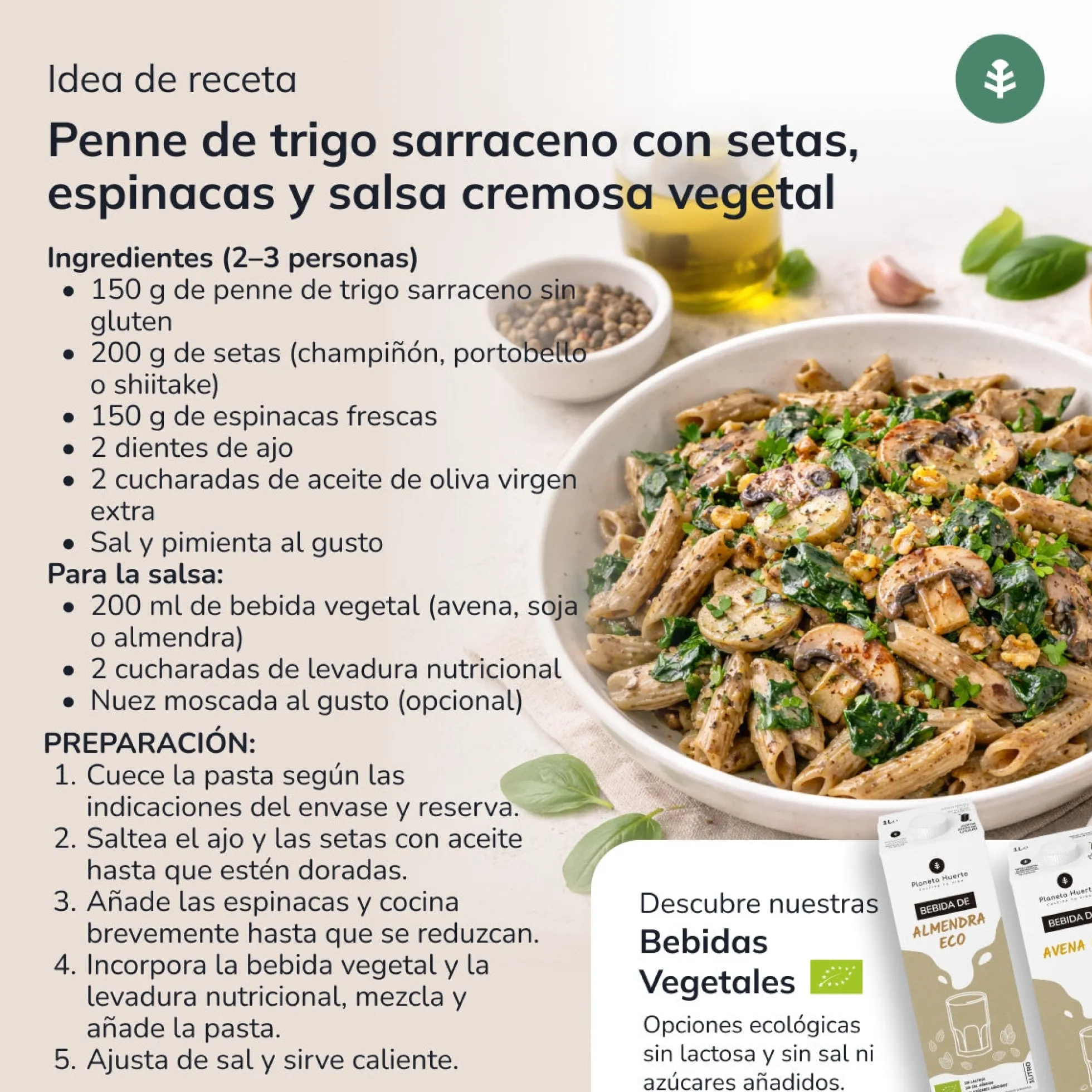 Macarrones de trigo sarraceno ECO sin gluten Planeta Huerto 500 g