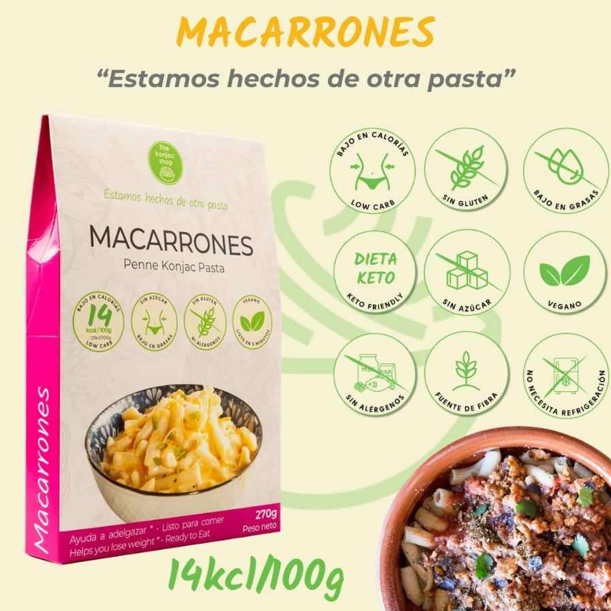 Macarrones konjac The Konjac Shop 270g