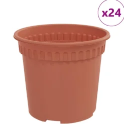 Maceta Redonda Para Flores 24 Uds. Rojo Ladrillo Ø 15 X 12 Cm