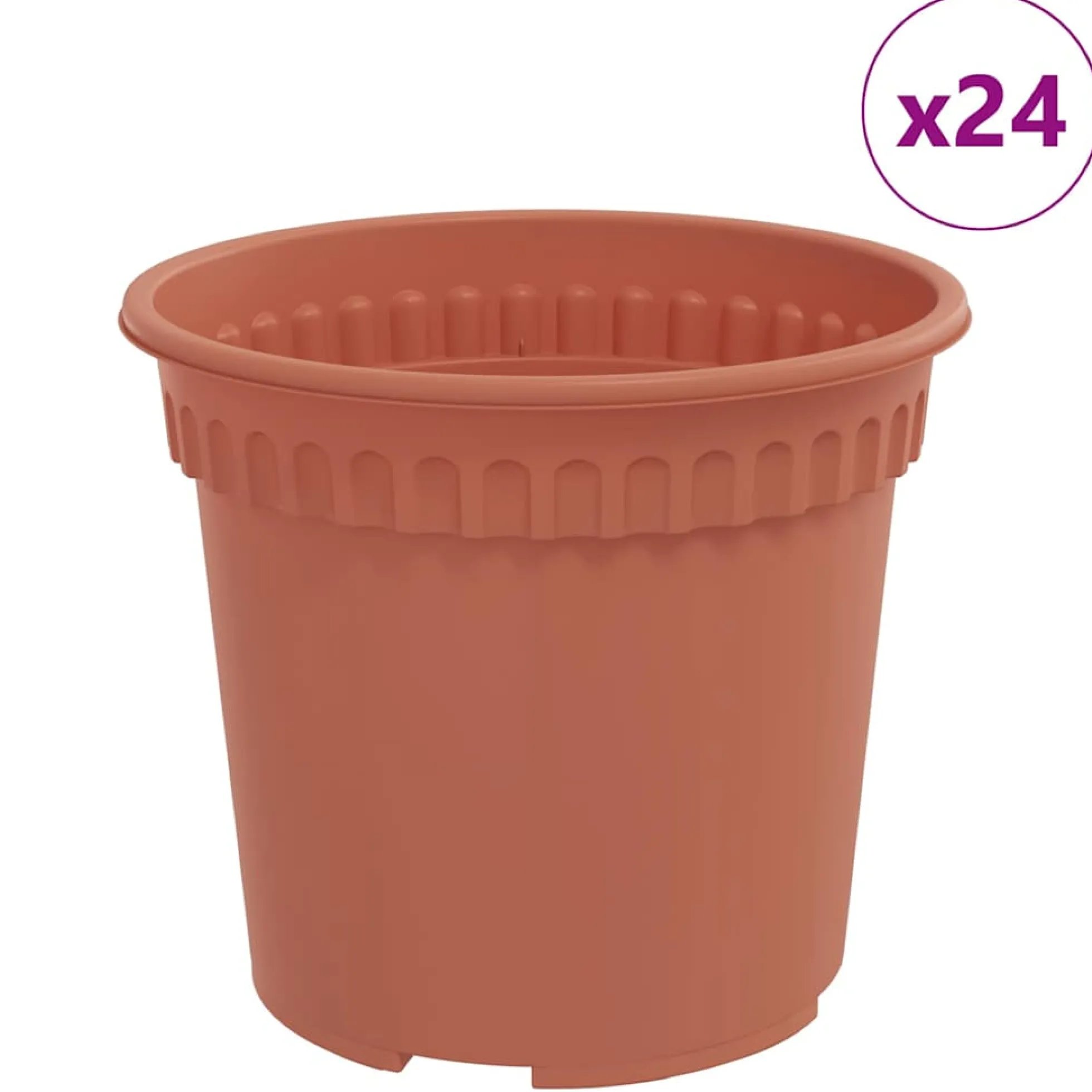 Maceta Redonda Para Flores 24 Uds. Rojo Ladrillo Ø 15 X 12 Cm