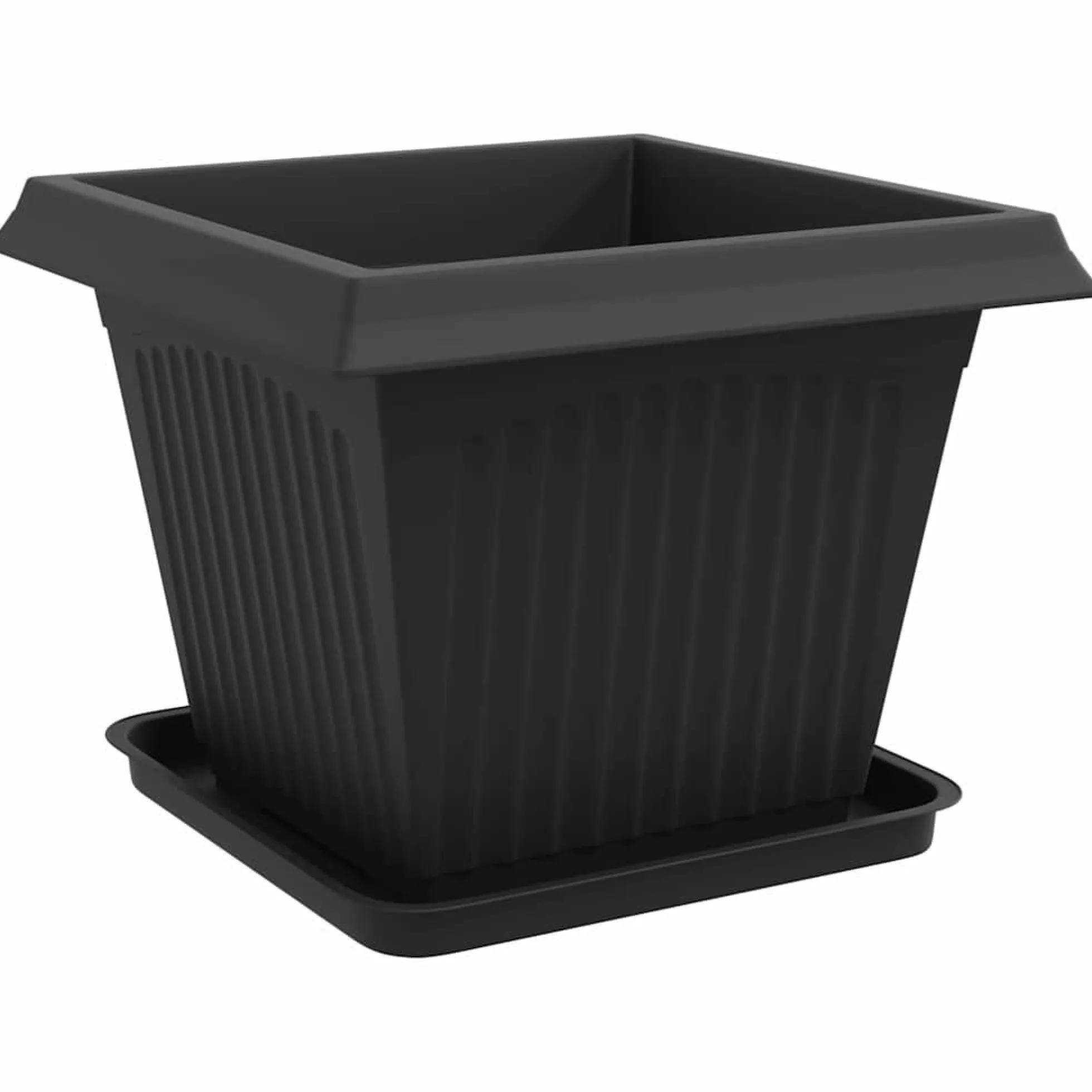 Macetas 6 Uds. Negro Plástico