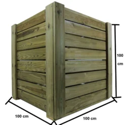 Macetero De Madera Eko Xxl Vidahuerto Para Árboles Y Plantas Grandes 100x100x100 Cm.
