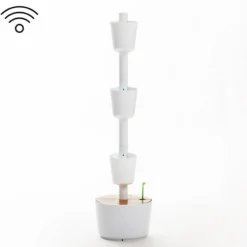 Macetero Vertical Citysens Con Riego Inteligente De 3 Macetas – Blanco, Polipropileno 100% Reciclado
