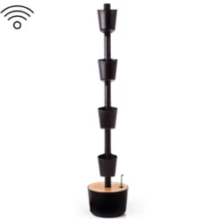 Macetero Vertical Citysens Con Riego Inteligente De 4 Macetas – Negro, Polipropileno 100% Reciclado