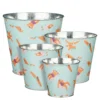 Macetero Zinc Azul Piscina 13cm