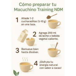 Macuchino Training Eco Sabor Cacao 100g – Mezcla Natural Con Maca, Avena Y Cacao ecológico