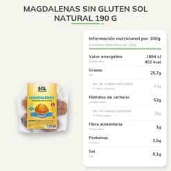 Magdalenas Sin Gluten Sol Natural 190 g