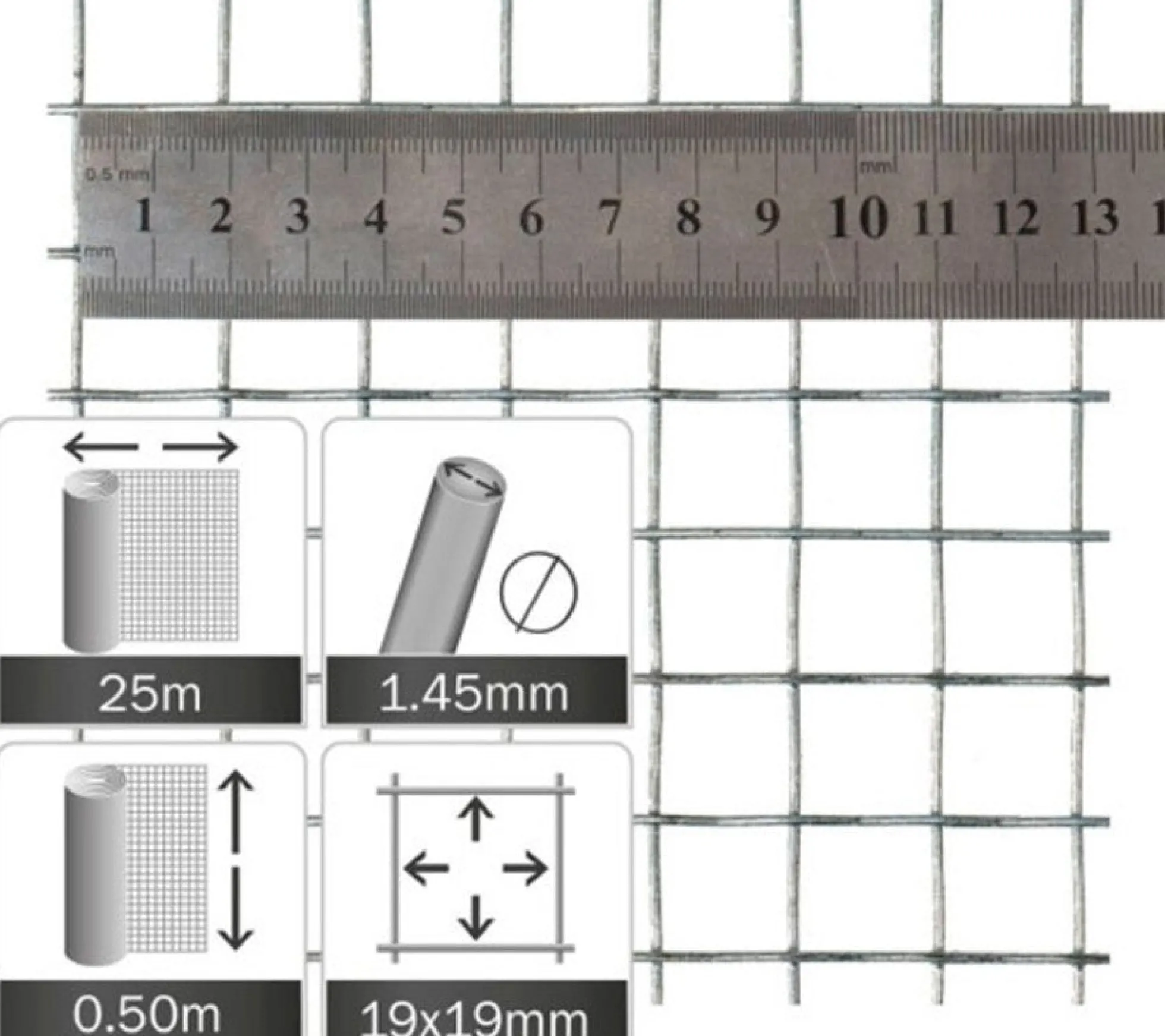 Malla Electrosoldada Para Pajareras Y Voladeros (rollo 25x0,5 M)