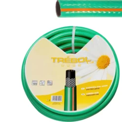 Manguera Verde Trebol Trenzado 15 Mm. - 5/8 Rollo 50 Metros