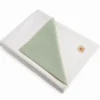 Manta De Algodón Orgánico Rex Blanca Y Verde