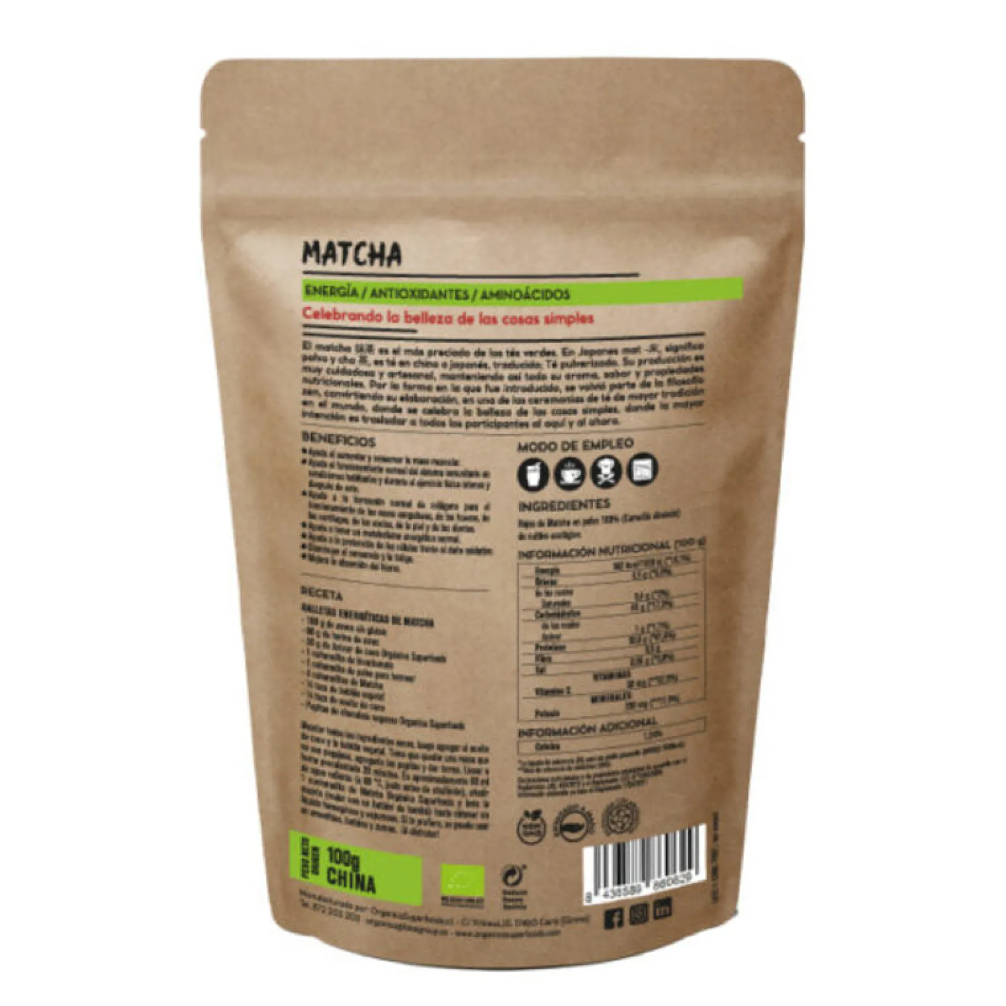 Matcha Bio 100g - Orgánica Superfoods